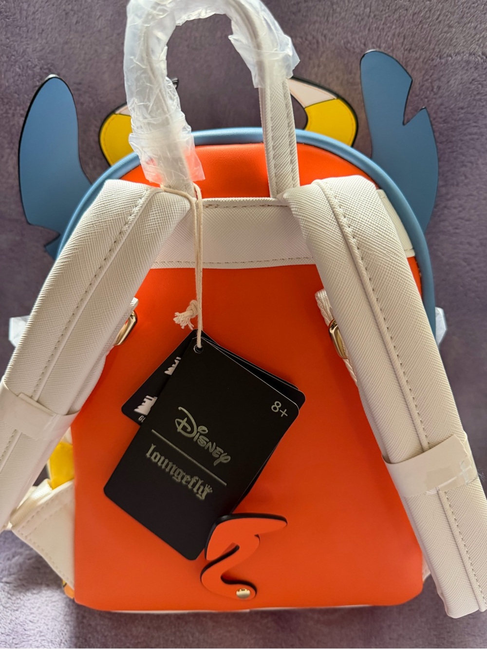 Loungefly Blue Stitch Halloween Pumpkin Candy Backpack with Orange Accents. NWT - Picture 4 of 4